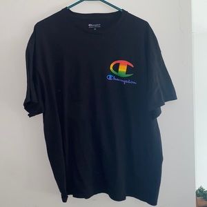 Champion rainbow logo short sleeve tee
